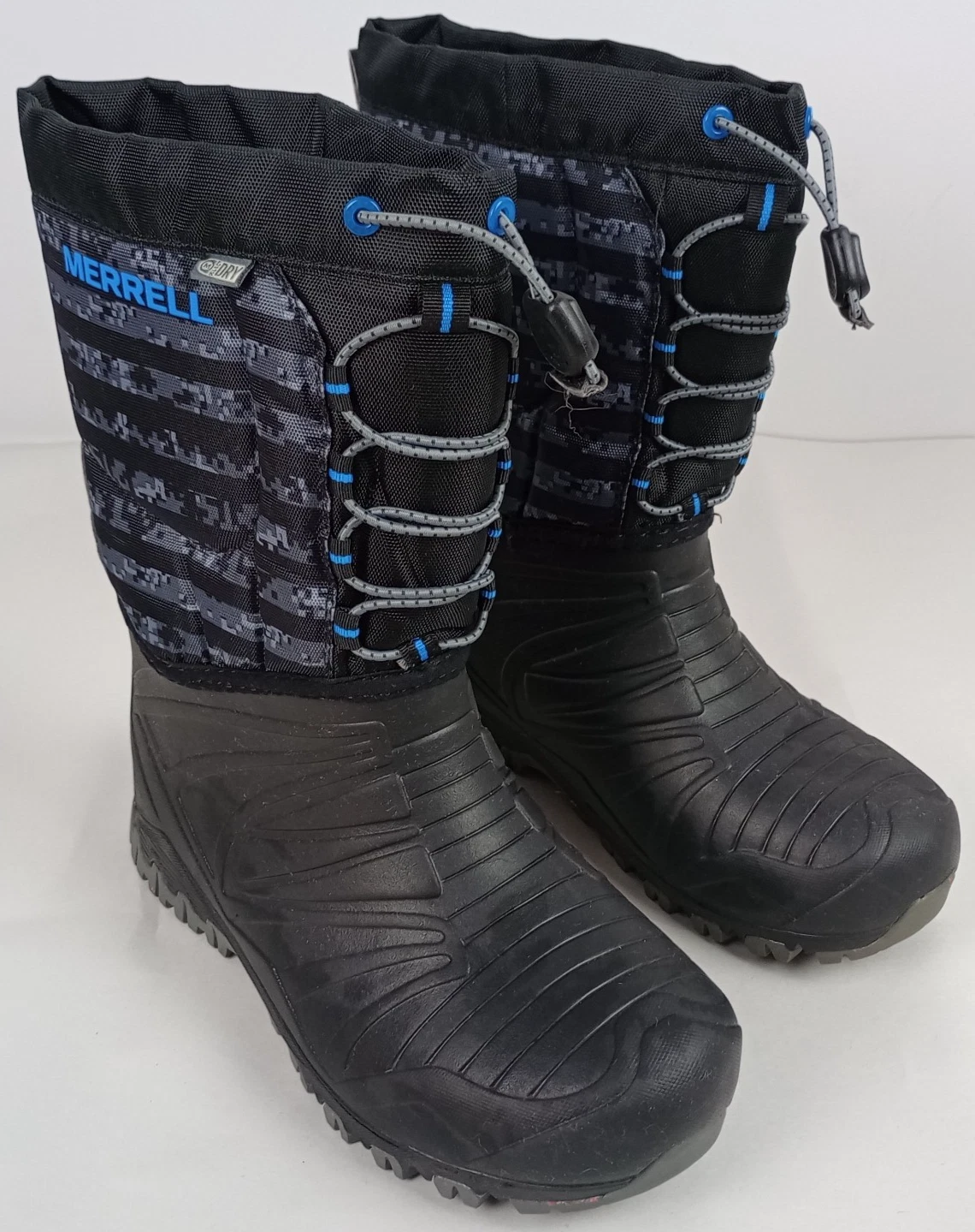 Merrell Mens 4 Select Dry Grip Insulated -40 Drawstring Black Blue Snow Boots