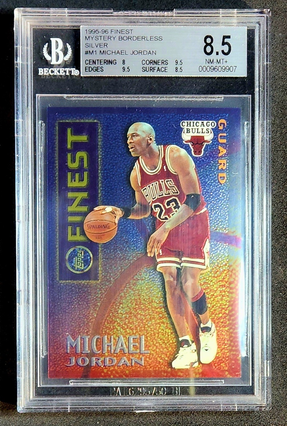 1995 Finest Mystery Borderless Silver Michael Jordan #M1 BGS 9 Bulls MJ NBA