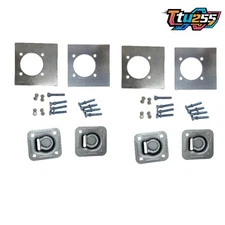4 Pack For Cargo Trailer With Hardware Anchor Tie Down D-Ring Flush Silver