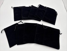 10 PACK BLACK VELVET BAGS 5 x3.75 party wedding gift jewelry drawstring pouch