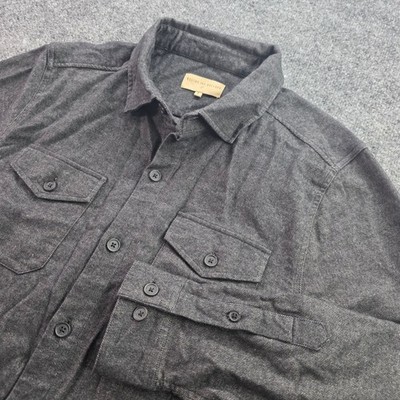 Weston Jon Boucher Shirt Mens Large Gray Twill Long Sleeve Button Down Workwear