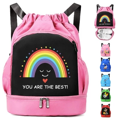 Sporttasche Mädchen, Regenbogen Schwimmtasche Kinder, Rucksack Schwimmen Kind... - Bild 1 von 4
