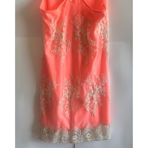 Jella Couture Lace Overlay Coral Sleeveless Lined Boho Fun Party Dress -Size S - Picture 15 of 22
