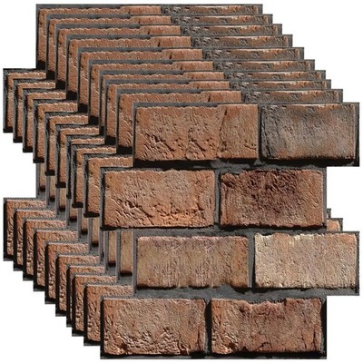 3D Brick Wall Panels Peel and Stick,10 PCS PVC Textured Wall Tiles