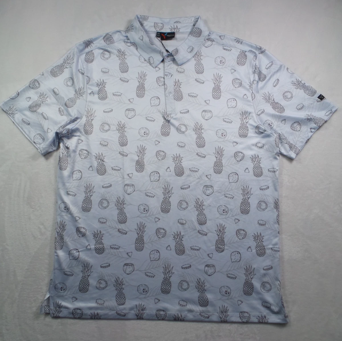 Yatta Golf Shirt Mens Size 2XL Blue Polo Geometric Performance Stretch NWT