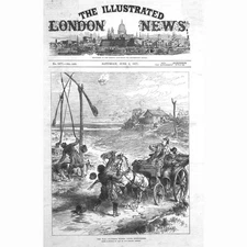 RUSSO TURKISH WAR Watering Horses under Difficulties - Antique Print 1877