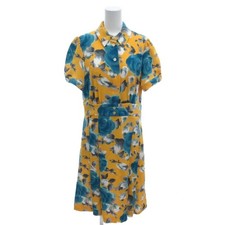 MARC by Marc Jacobs Floral Shirt Collar Dress Yellow Blue Short Sleeve Sz 6