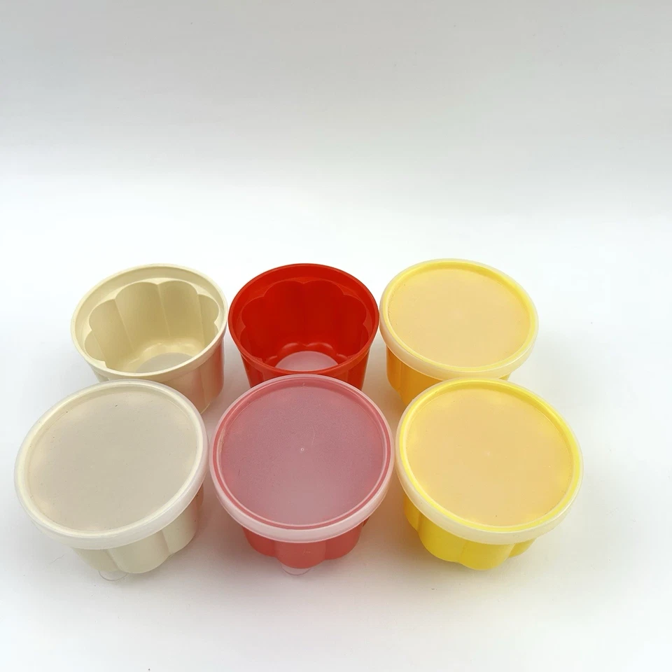 Retro Puddingformen Set | 6x Dessert Förmchen Kunststoff bunt | Vintage 70er - Bild 2 von 4