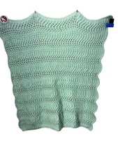 Soft Seafoam Green Hand-Crocheted Baby Blanket