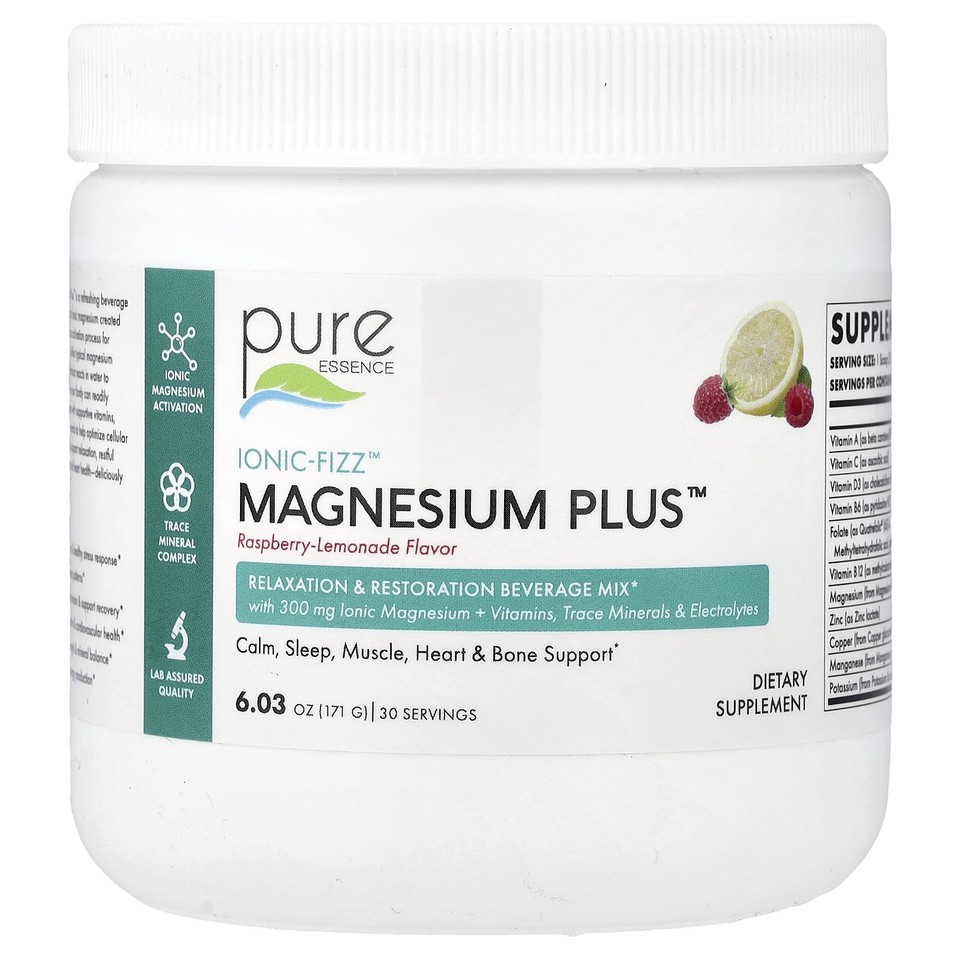 lonic-Fizz™, Magnesium Plus™, Raspberry-Lemonade, 6.03 oz (171 g)