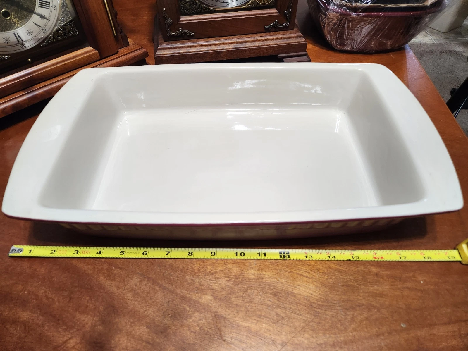 KitchenAid Red Cranberry LG 5 Quart Stoneware Bakeware Casserole Dish Baking Pan