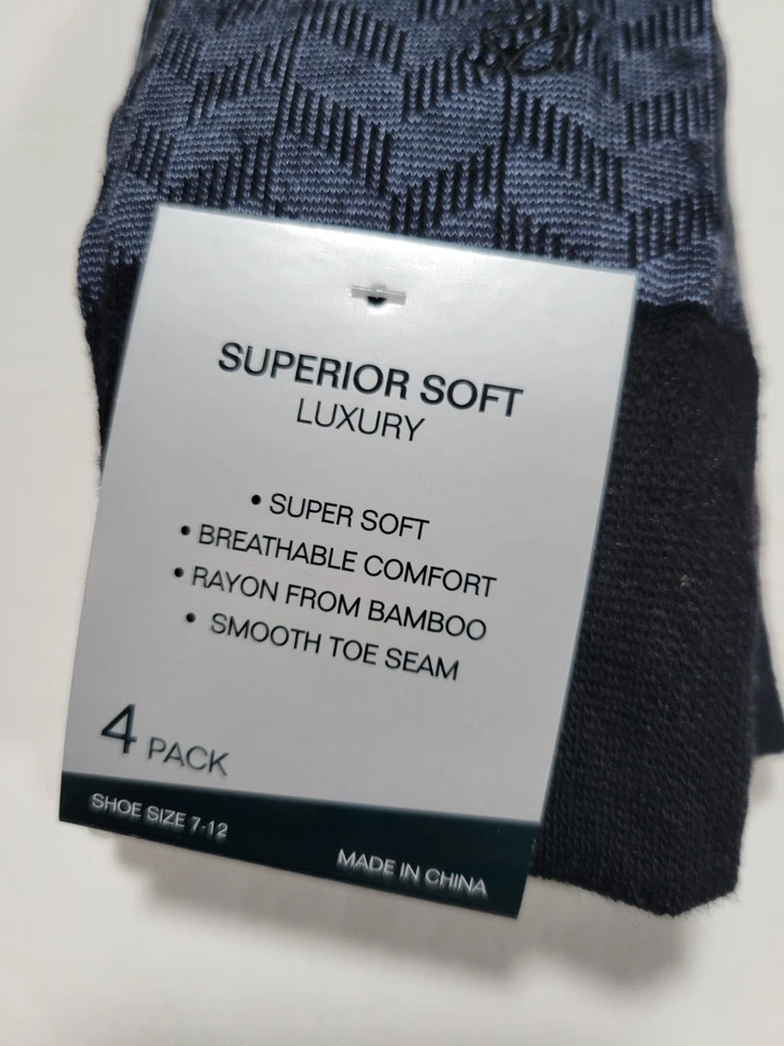 Calcetines de vestir Perry Ellis Portfolio para hombre premium polietileno - mezclados 4 pares talla 7-12 Foto 2 de 4