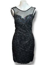 Vintage Jessica McClintock Gunne Sax Black Sequin Dress Sz 9/10