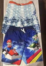 Nintendo Mario Kart Boys  Wonder Nation Swim Shorts Set L 10-12 