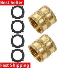 2 Pack 3/4" Garden Hose Connector with Dual Swivel - Female to Female Adapter