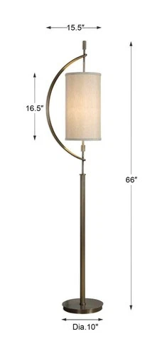 UTTERMOST 28151-1 BALAOUR ANTIQUE BRASS-PLATED STEEL FLOOR LAMP MODERN LIGHTING - Picture 3 of 3