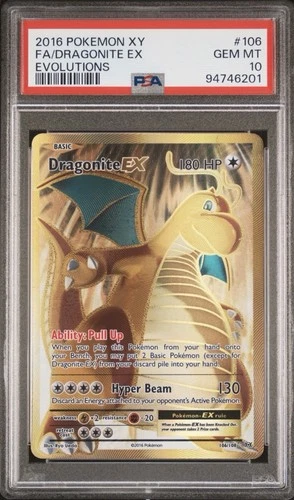 Dragonite Ex Full Art Pokemon 2016 XY Evolutions 106/108 PSA 10