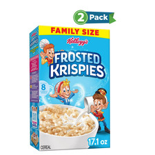 Kellogg  s Frosted Krispies 2 Pack 17.1oz Family Size Frosted Rice Cereal Breakfa