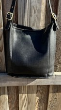 Rare Vintage Coach Leather black 9060 Slim duffle Sac Bag Made In USA 90’s Purse