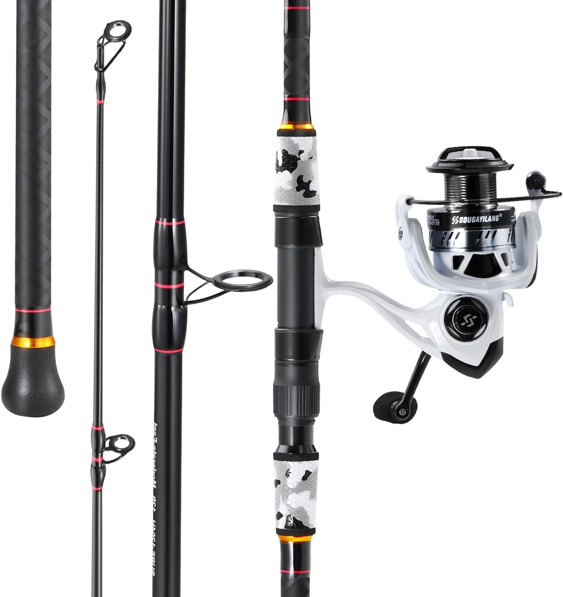 deep sea fishing rod combo Dr.Fish Surf and Reel Combos Saltwater Fishing Gear Set 12ft Surf Rod 10000 Reel Offshore Inshore Casting Pole Beach Casting Spinning Pole unrelenting power for saltwater big game fishing Deep Sea Fishing Gear Best