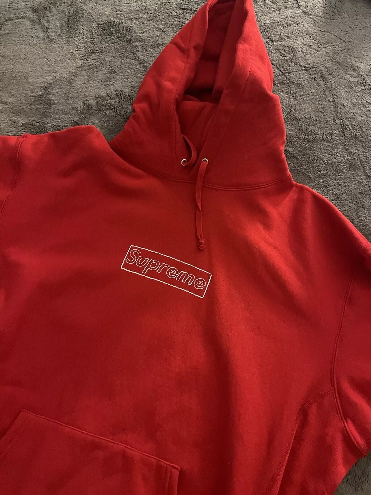 Sweat shirt à capuche logo craie Supreme Kaws XXL 