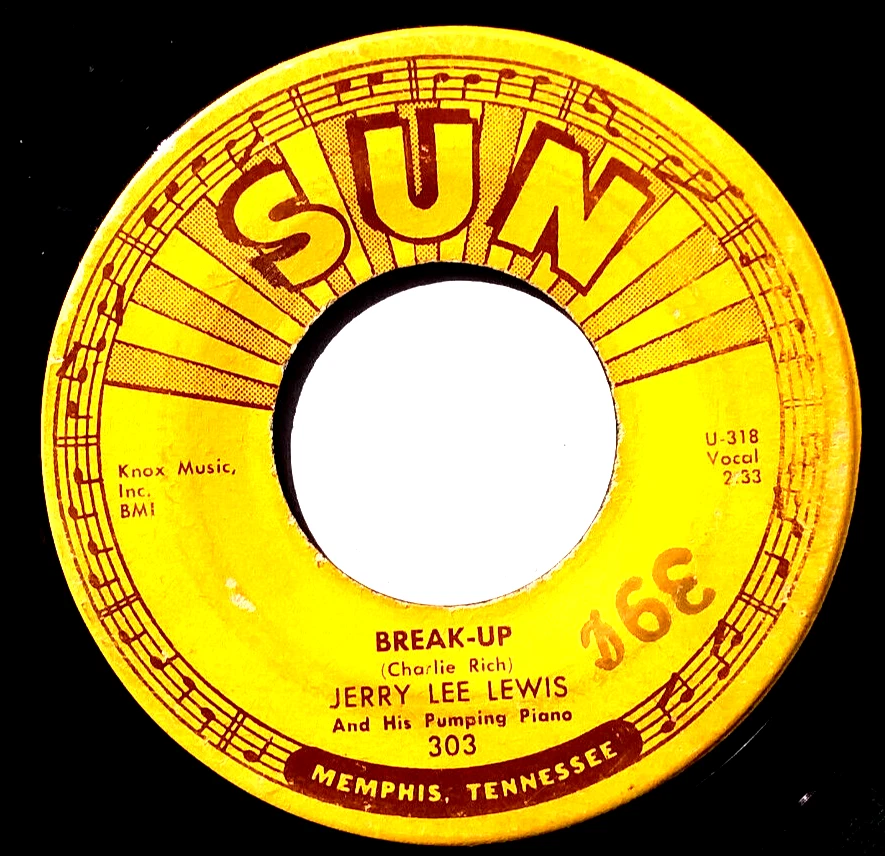 JERRY LEE LEWIS - Break-Up / I'll Make it All Up To You - 45rpm 1958  SUN 303 Foto 4 de 4