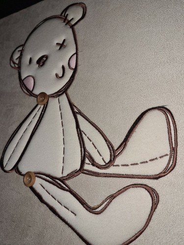 Childrens Room Teddy Bear Wall Canvas Brown & Creme - Picture 6 of 10