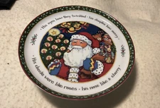 CHRISTMAS CAKE/SERVING PLATE, INTERNATIONAL CHINA COMPANY, 10 3/4” wide, 4” tall