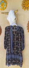 Anthropologie M Holding Horses Blue Moon Dress Flounced Southwestern Boho