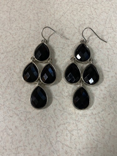 Indian Black Onyx Midnight Chandelier Earrings - Picture 5 of 5