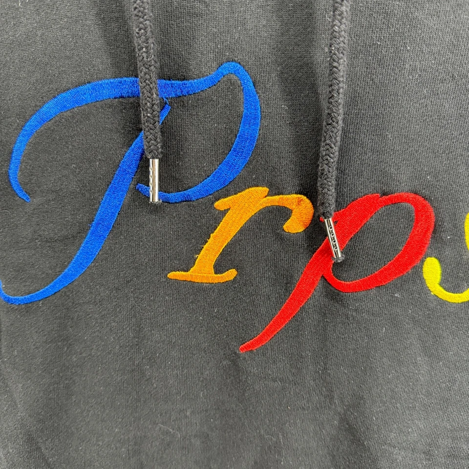 PRPS Hoodie Mens 3XL Sweatshirt Black Pullover Embroidered Logo Terry Cotton - Image 3 of 4