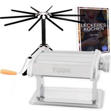 YUGN Pasta Maker & Dryer - Stainless Steel Pasta Maker with Attachments & Stand