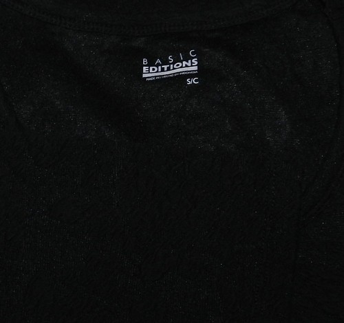 Women's S Basic Editions Long Sleeve Black with Roses Knit Pullover Top *NWT* - 第 7/9 張圖片