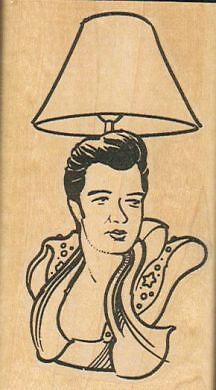 The King Lamp 2 x 3 1/2'' Rubber Stamp, Elvis Lamp Stamp