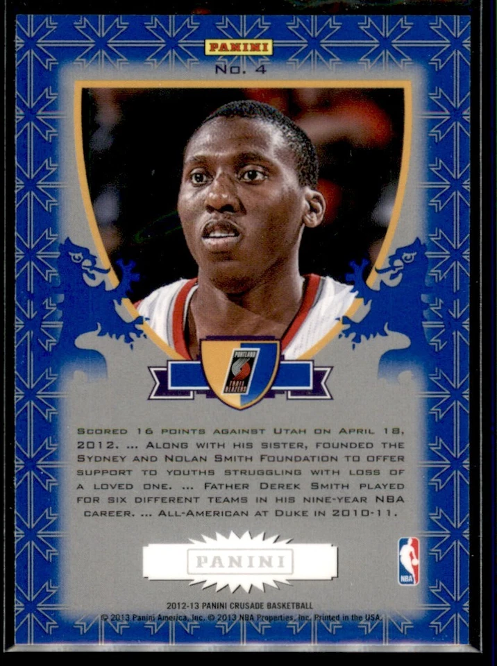2012-13 Panini Crusade PRIZM Nolan Smith Portland Trail Blazers #4 - Image 2 of 2