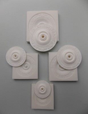 Puppenhaus verzierte Deckenrosen 1/12 Maßstab vier Silikon Gummiformen