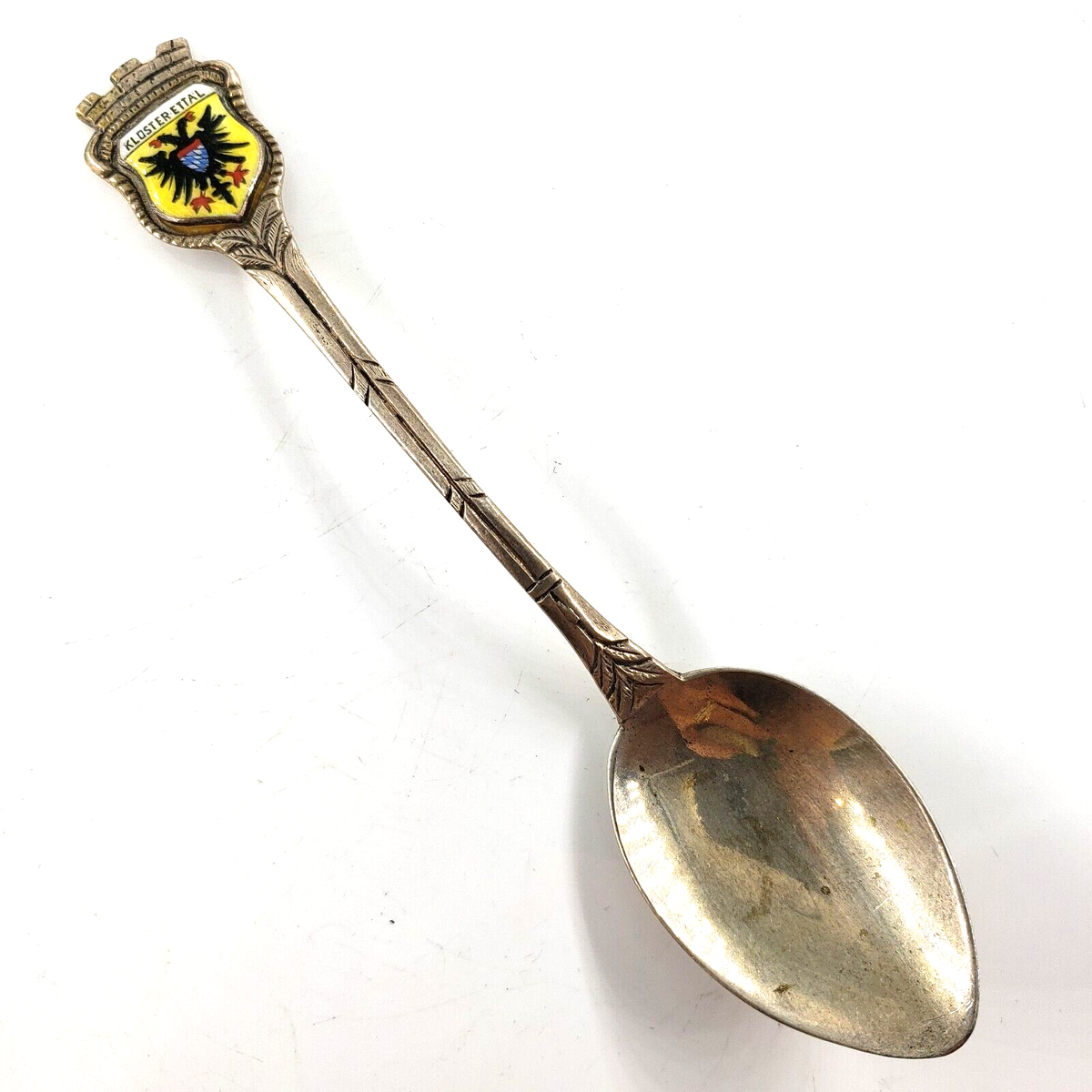 Antiko 800 Silver Souvenir Spoon Kloster Ettal Germany Monastery