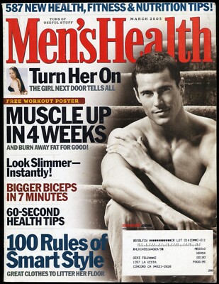 MARCH 2003 MEN'S HEALTH/GUIDE TO STYLE MAGAZINE, BRADLY TOMBERLIN