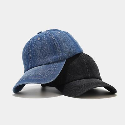 Denim Baseball Cap Baumwolle Soft Top Freizeit Sonnenblende
