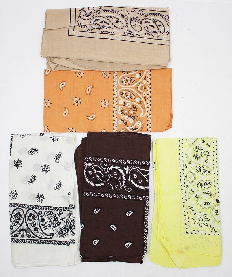 Винтажная группа из 5 платков/шарфов-бандан с узором пейсли безымянные производители No4 - Изображение 2 из 4