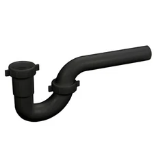 Highcraft 1-1/4" Black Plastic P-Trap for Kitchen Sink Tubular Drain