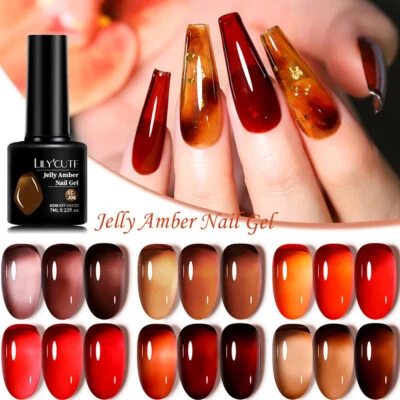 MARKENLOS Jelly Amber Gel-Nagellack Kristallklar Durchscheinend Stumpfe Farbe Gel-