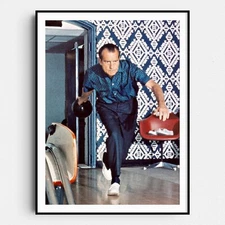 President Richard Nixon Bowling at White House America Wall Art Poster Print
