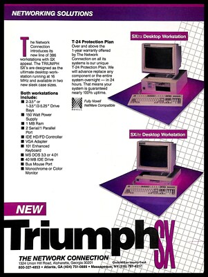 1991 Triumph SX Network Connection Desktop Workstation PRINT AD Retro Computers