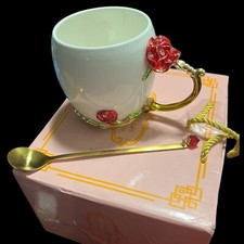 Beauty And The Beast Rose Cup, And Spoon Decor A Piece