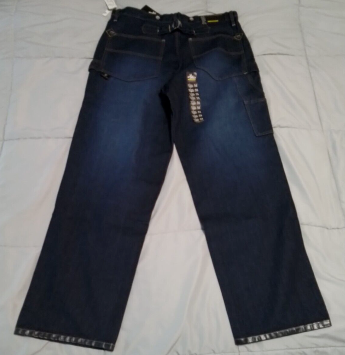 VTG Y2K PNB NATION HIP HOP JEANS MENS BAGGY SIZE 38 x 34 W/ BUCKLE