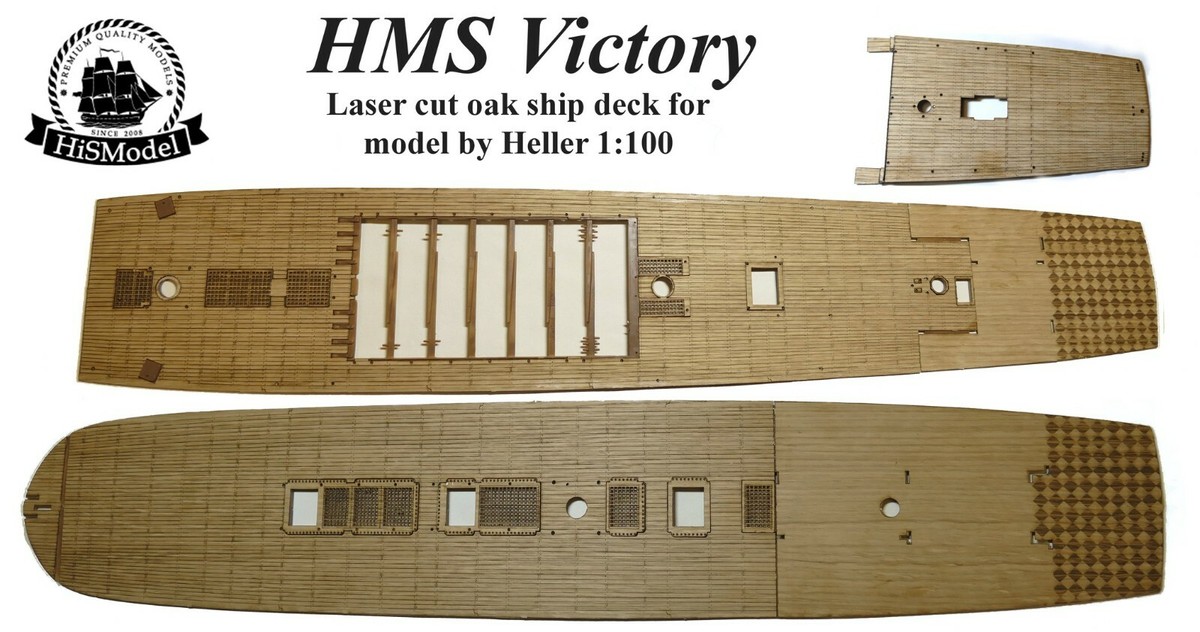 Heller HMS Victory 1:100 - laser cut wooden deck for model | eBay