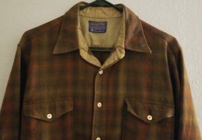 Vtg Pendleton 1964 Board Shirt Plaid Button Pockets Collar Size 16