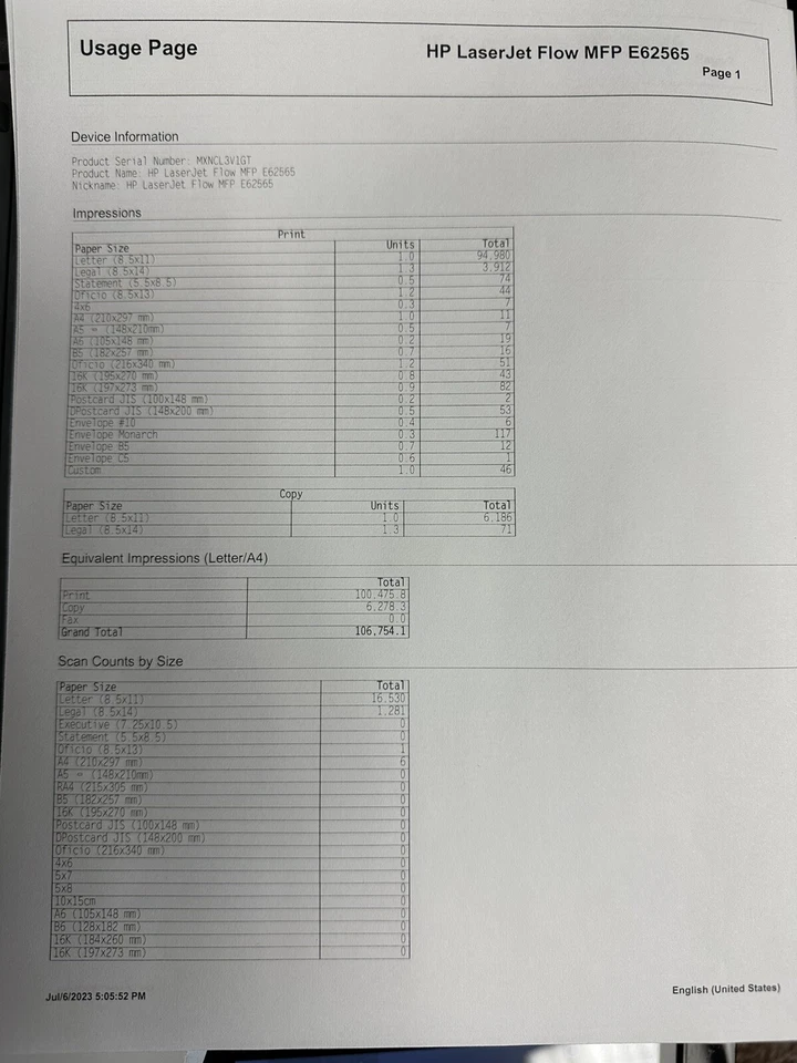 HP E62565 LaserJet Managed Flow MFP E62565h Mono A4 Printer USB Network - Image 2 of 4