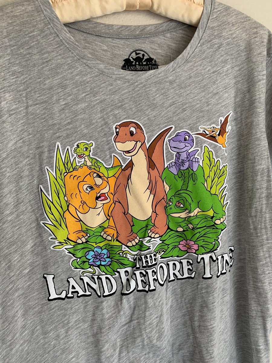 NEW L Women The Land Before Time T-shirt 80s Dinosaur Movie Top